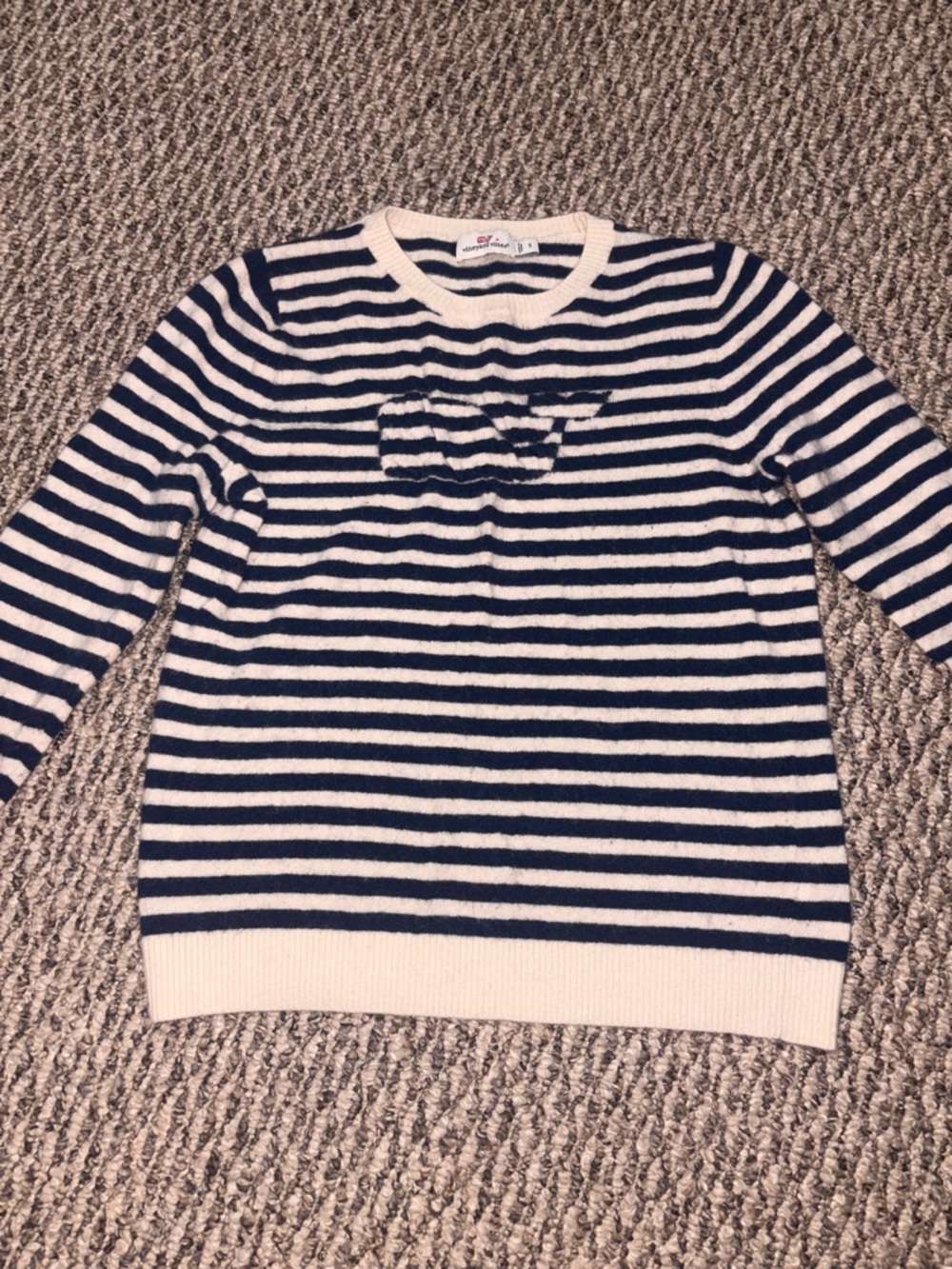 Vineyard Vines Navy and White Striped Crewneck Sweater